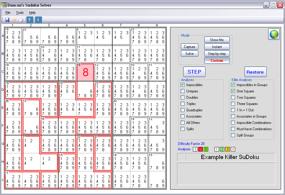 Duncan's Killer SuDoku Solver