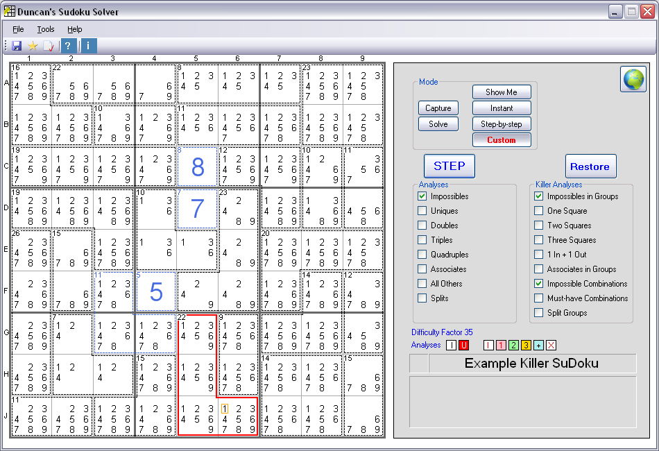 Killer Sudoku with all operators in TwoDoku format